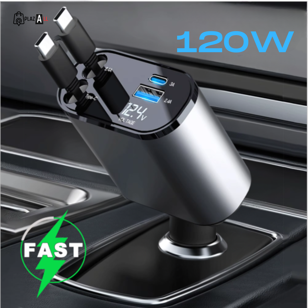 4-in-1 Retractable Car Charger
